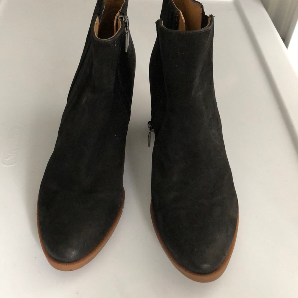 Franco Sarto Black booties with brown heel